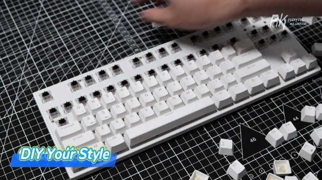RK ROYAL KLUDGE RK87 80% Mechanical Keyboard with USB Hub, 2.4G